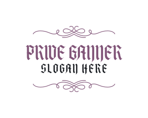 Gothic Banner Wordmark logo design