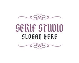 Gothic Banner Wordmark logo design