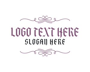 Unique - Gothic Banner Wordmark logo design