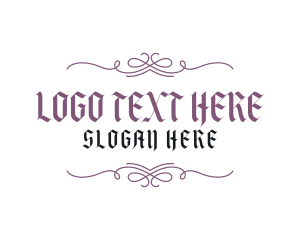 Gothic Banner Wordmark Logo