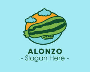 Zucchini Airship Zeppelin logo design