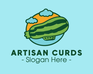 Zucchini Airship Zeppelin logo design