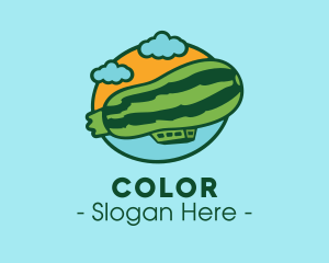 Vegan - Zucchini Airship Zeppelin logo design