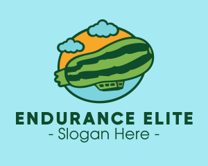 Zucchini Airship Zeppelin logo design