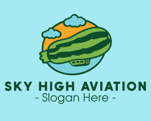 Zucchini Airship Zeppelin logo design