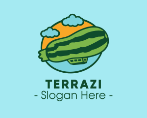 Zucchini Airship Zeppelin logo design