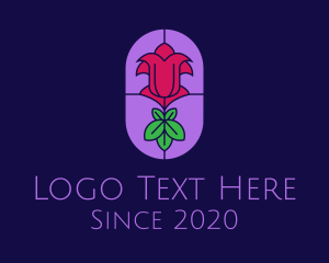 Carnation - Stained Glass Rose logo design