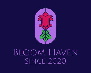 Stained Glass Rose logo design