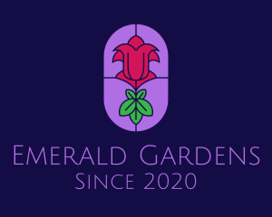 Stained Glass Rose logo design