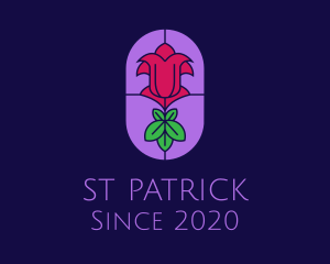 Gardening - Stained Glass Rose logo design