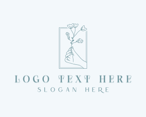 Flower Hand Beauty logo design