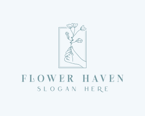 Flower Hand Beauty logo design