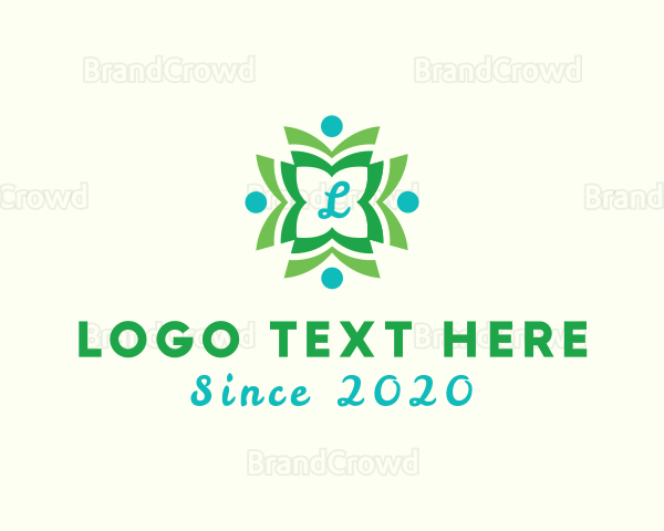 Garden Leaf Wreath Logo