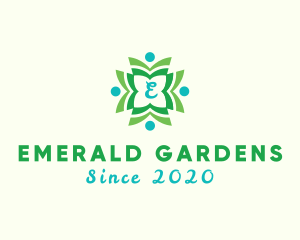 Garden Leaf Wreath logo design