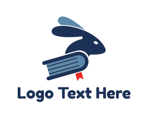 Bookstore - Rabbit Blue Book logo design