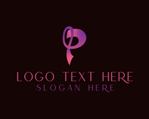 Typography - Creative Ribbon Letter P logo design