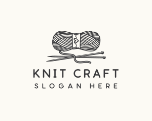 Yarn Knitting Needles logo design