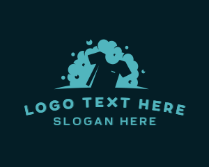T shirt Cleaning Laundry Logo