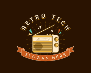 Retro Radio Broadcast logo design