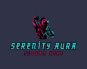 Neon Ninja Sword logo design