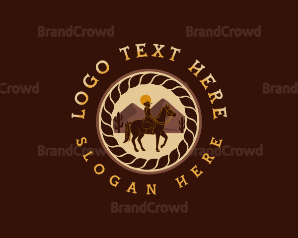 Female Cowboy Horse Logo