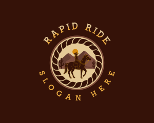 Female Cowboy Horse logo design