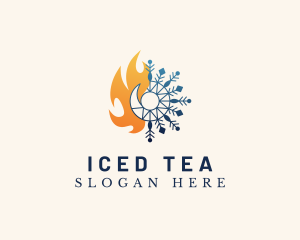 Fire Ice Snowflake logo design