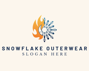 Fire Ice Snowflake logo design