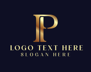 Property - Elegant Gold Letter P logo design