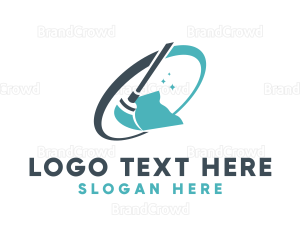 Mop Cleaning Sweep Logo