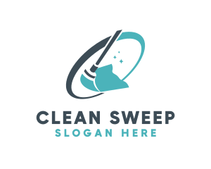Sweeping - Mop Cleaning Sweep logo design