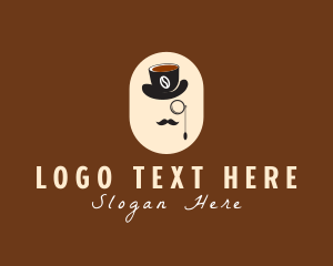 Mustache - Gentleman Coffee Bean logo design