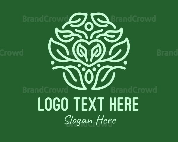 Organic Leaf Heart Logo