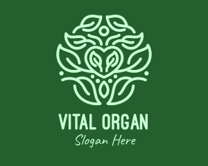 Organic Leaf Heart logo design