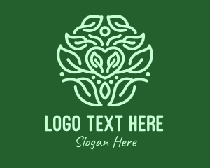 Organic Leaf Heart Logo