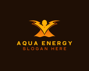 Human Lightning Energy logo design