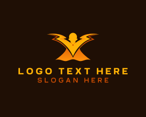 Fast - Human Lightning Energy logo design