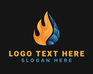 Hvac - Gradient Fire & Glacier logo design