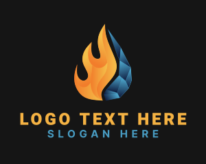 Heating - Gradient Fire & Glacier logo design