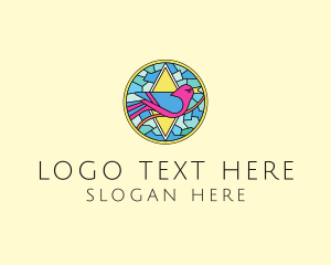 Multicolor - Colorful Bird Stained Glass logo design