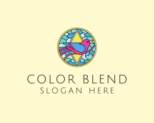 Colorful Bird Stained Glass logo design