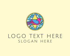 Color - Colorful Bird Stained Glass logo design