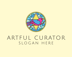 Colorful Bird Stained Glass logo design