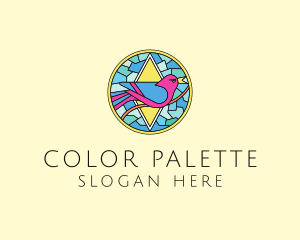 Colorful Bird Stained Glass logo design