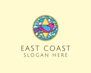 Colorful Bird Stained Glass logo design