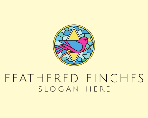 Colorful Bird Stained Glass logo design