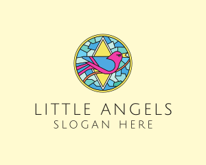 Colorful Bird Stained Glass logo design