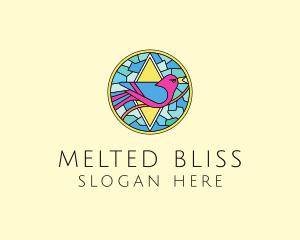 Colorful Bird Stained Glass logo design