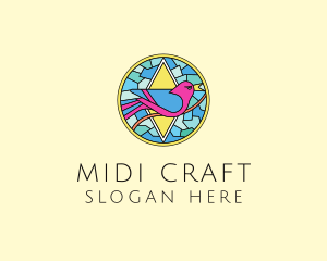 Colorful Bird Stained Glass logo design