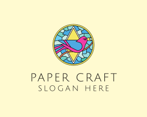 Colorful Bird Stained Glass logo design